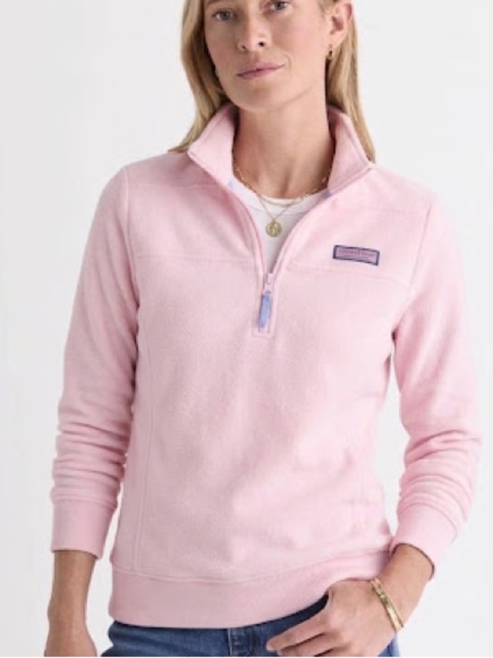 Vineyard Vines Shep 100% Cotton Quarter-Zip Sweatshirt Pullover Pink